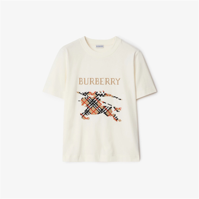 burberry cross-stitch check ekd embroidery cotton t-shirt